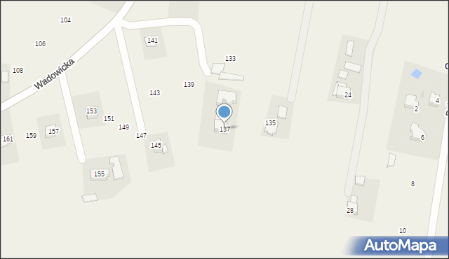 Wyźrał, Wadowicka, 137, mapa Wyźrał