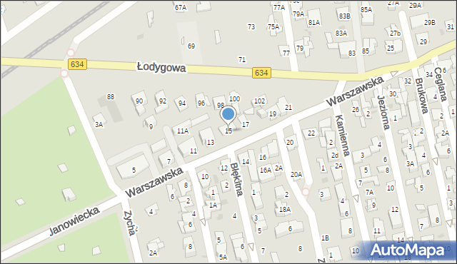Ząbki, Warszawska, 15, mapa Ząbki