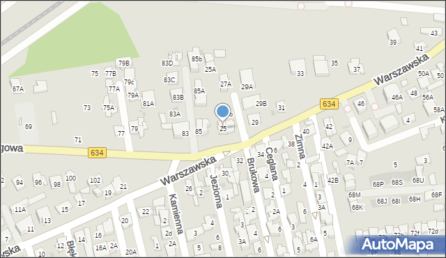Ząbki, Warszawska, 25, mapa Ząbki
