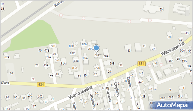 Ząbki, Warszawska, 27A, mapa Ząbki