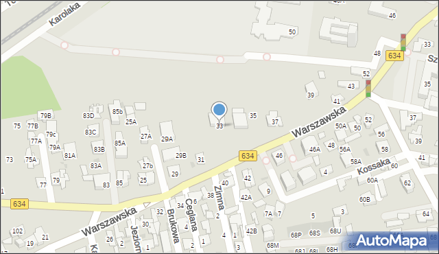 Ząbki, Warszawska, 33, mapa Ząbki