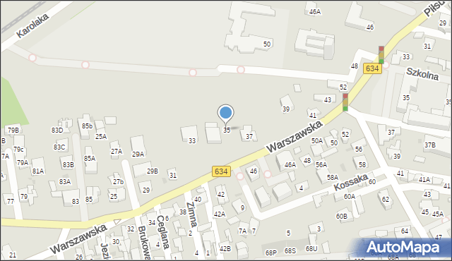 Ząbki, Warszawska, 35, mapa Ząbki