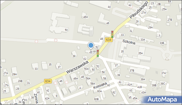 Ząbki, Warszawska, 43, mapa Ząbki