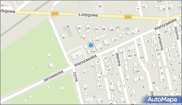 Ząbki, Warszawska, 7, mapa Ząbki