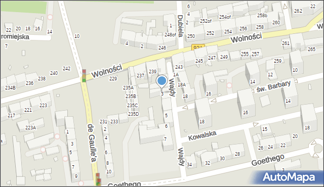 Zabrze, Wajdy Józefa, ks., 3, mapa Zabrza