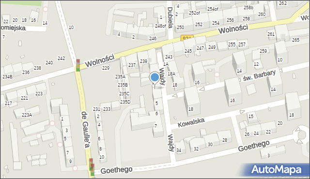 Zabrze, Wajdy Józefa, ks., 4, mapa Zabrza