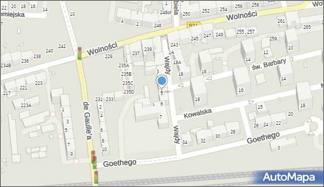 Zabrze, Wajdy Józefa, ks., 5, mapa Zabrza