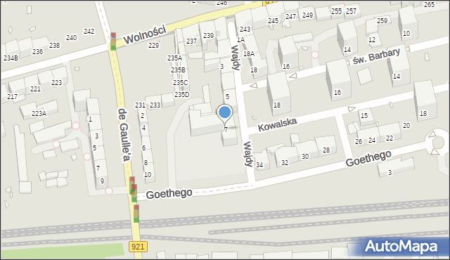 Zabrze, Wajdy Józefa, ks., 7, mapa Zabrza