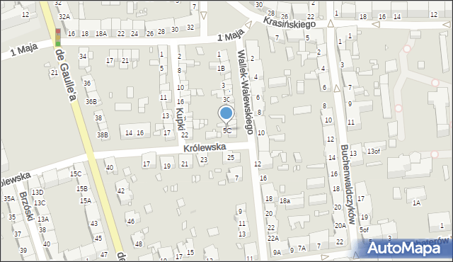 Zabrze, Wallek-Walewskiego Bolesława, 5C, mapa Zabrza