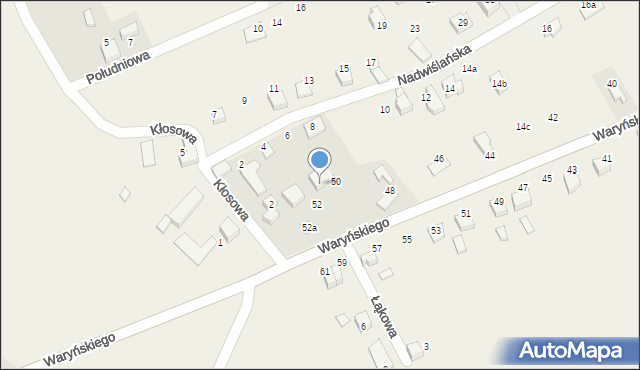 Zabrzeg, Waryńskiego Ludwika, 50a, mapa Zabrzeg