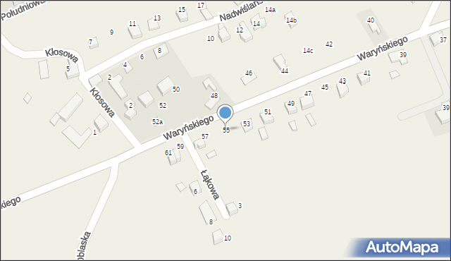 Zabrzeg, Waryńskiego Ludwika, 55, mapa Zabrzeg
