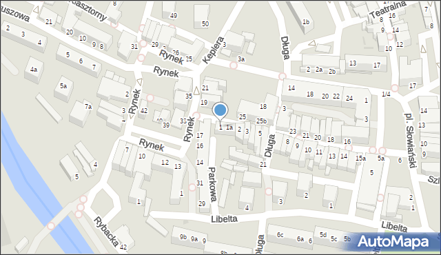 Żagań, Warszawska, 1, mapa Żagań