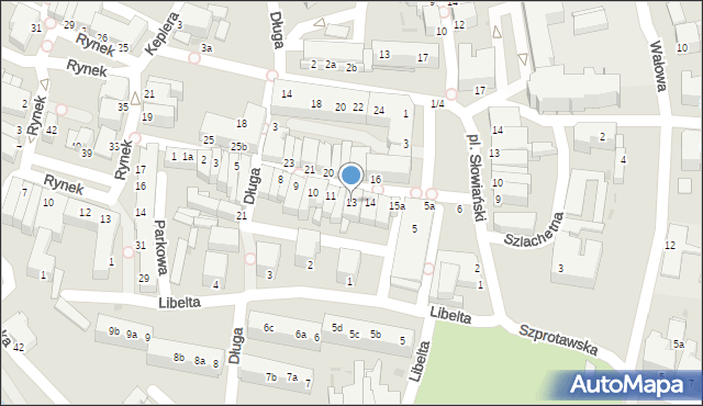 Żagań, Warszawska, 13, mapa Żagań