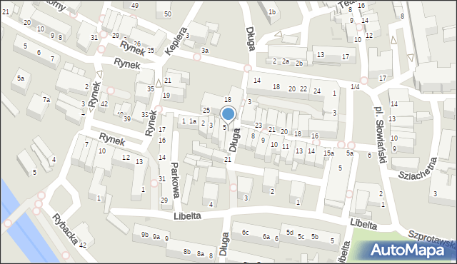 Żagań, Warszawska, 6, mapa Żagań