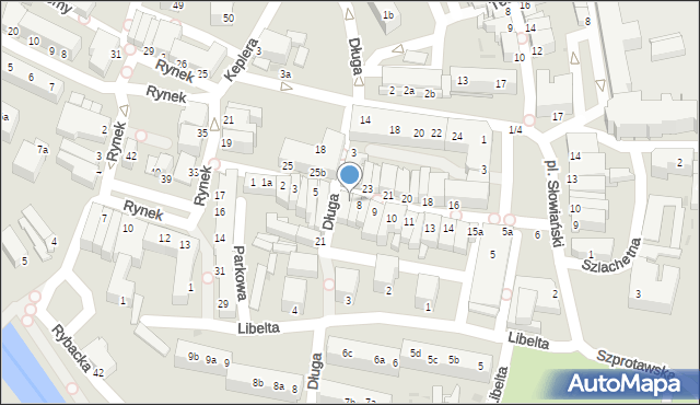 Żagań, Warszawska, 7, mapa Żagań