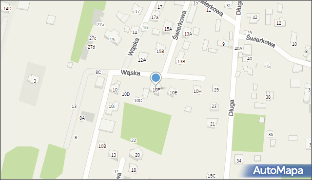 Zakręt, Wąska, 10F, mapa Zakręt