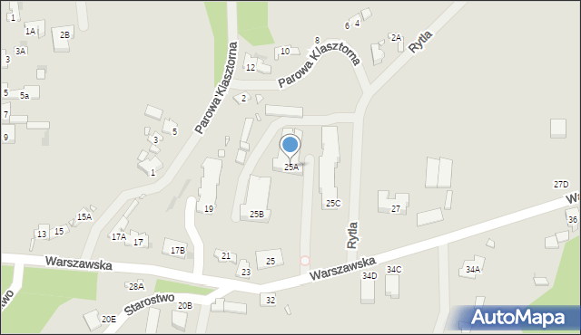 Zakroczym, Warszawska, 25A, mapa Zakroczym