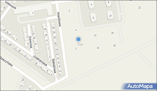 Zamienie, Waniliowa, 2a, mapa Zamienie