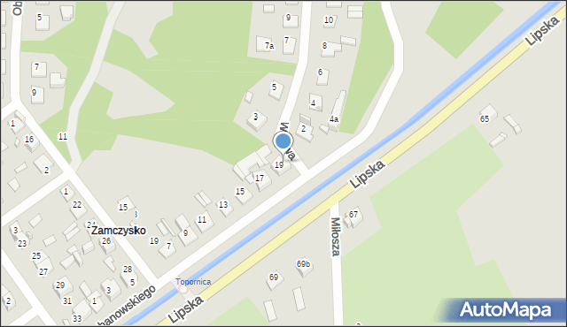 Zamość, Wałowa, 1, mapa Zamościa