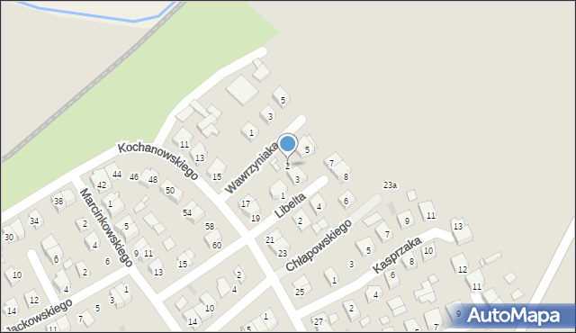 Zaniemyśl, Wawrzyniaka, 2, mapa Zaniemyśl