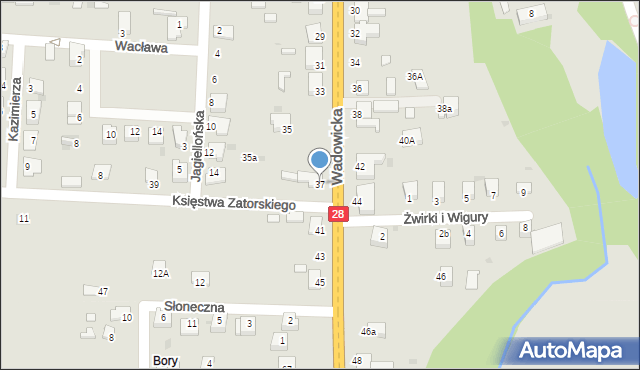 Zator, Wadowicka, 37, mapa Zator