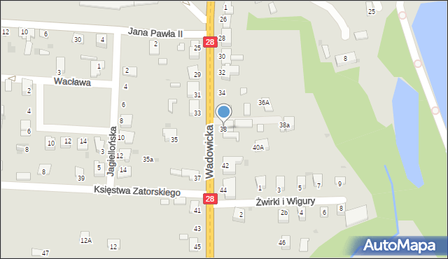 Zator, Wadowicka, 38, mapa Zator