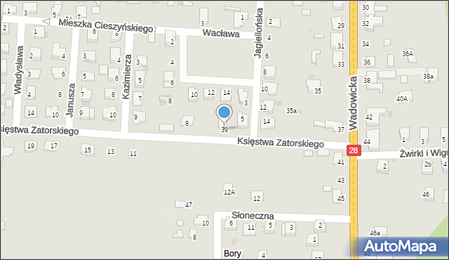 Zator, Wadowicka, 39, mapa Zator