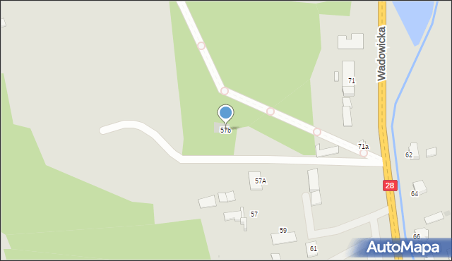 Zator, Wadowicka, 57b, mapa Zator