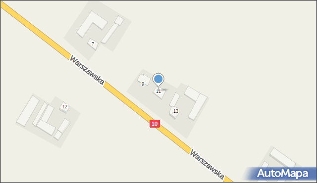 Zawały, Warszawska, 11, mapa Zawały