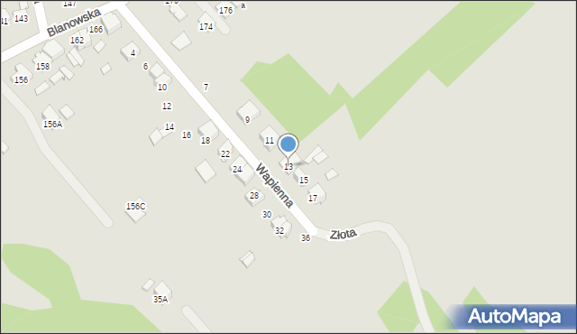 Zawiercie, Wapienna, 13, mapa Zawiercie