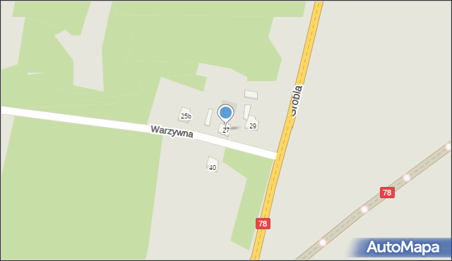 Zawiercie, Warzywna, 27, mapa Zawiercie