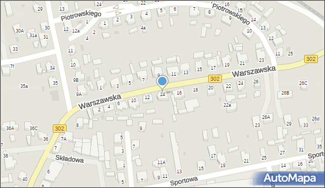 Zbąszyń, Warszawska, 14, mapa Zbąszyń
