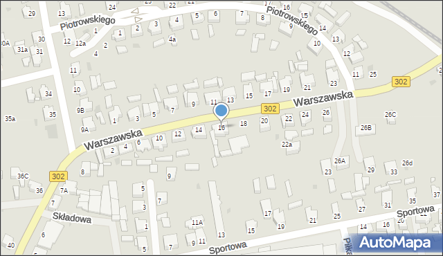 Zbąszyń, Warszawska, 16, mapa Zbąszyń