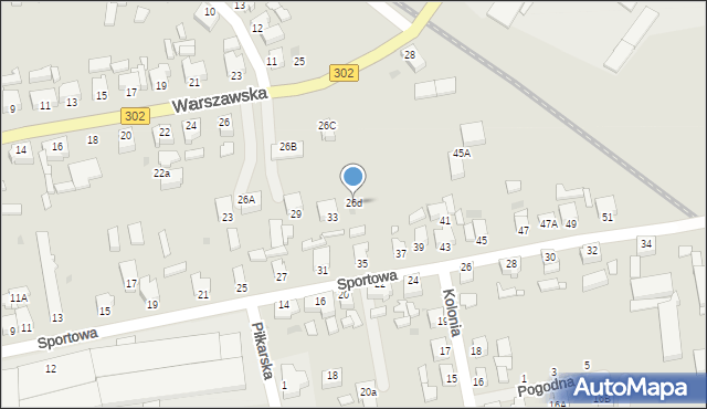 Zbąszyń, Warszawska, 26d, mapa Zbąszyń