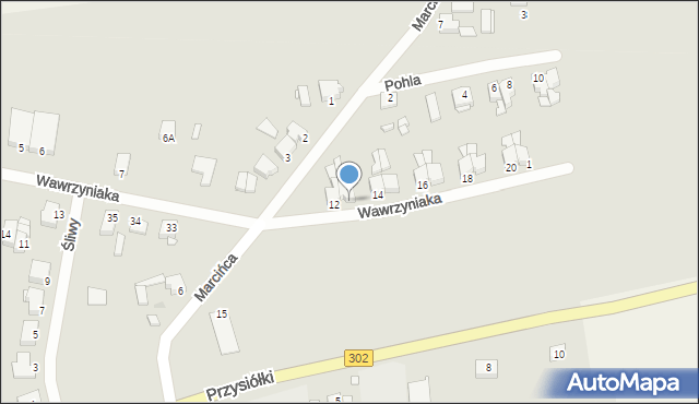 Zbąszyń, Wawrzyniaka Piotra, ks., 13, mapa Zbąszyń