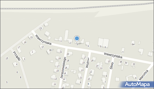 Zbąszyń, Wawrzyniaka Piotra, ks., 3, mapa Zbąszyń