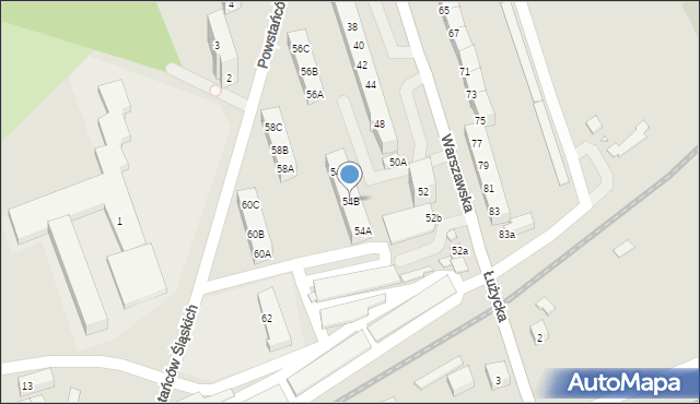 Zgorzelec, Warszawska, 54B, mapa Zgorzelec