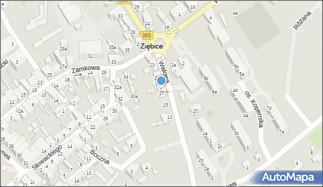 Ziębice, Wałowa, 17, mapa Ziębice