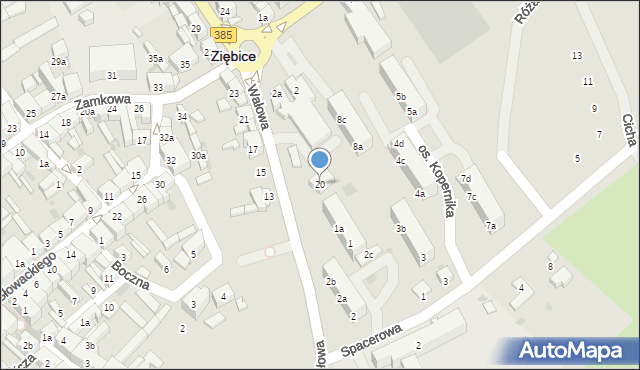 Ziębice, Wałowa, 20, mapa Ziębice