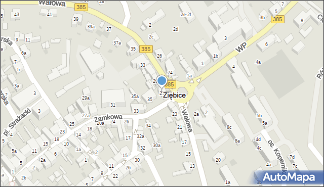 Ziębice, Wałowa, 27, mapa Ziębice