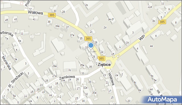 Ziębice, Wałowa, 31, mapa Ziębice