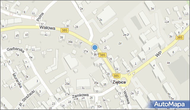 Ziębice, Wałowa, 35, mapa Ziębice
