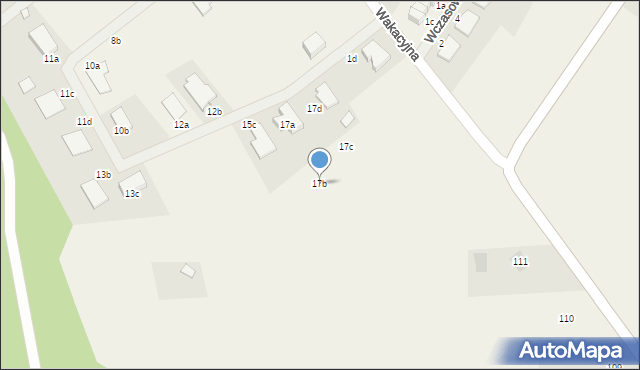 Zieleniewo, Wakacyjna, 17b, mapa Zieleniewo