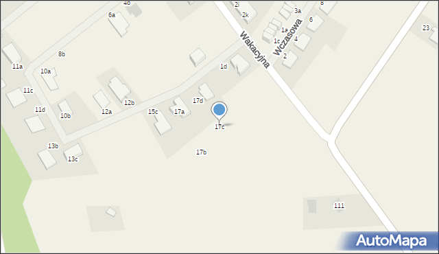 Zieleniewo, Wakacyjna, 17c, mapa Zieleniewo