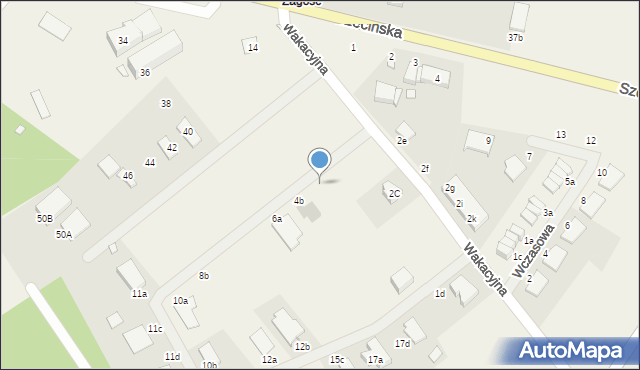 Zieleniewo, Wakacyjna, 4a, mapa Zieleniewo