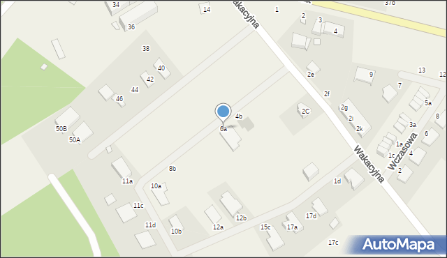 Zieleniewo, Wakacyjna, 6a, mapa Zieleniewo