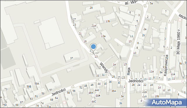 Zielona Góra, Wandy, 15, mapa Zielona Góra