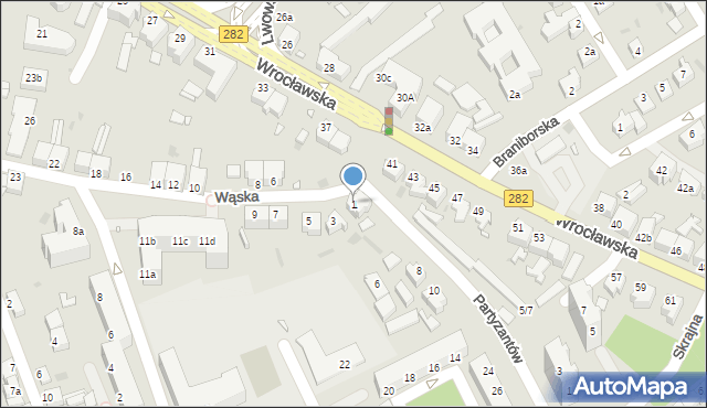 Zielona Góra, Wąska, 1, mapa Zielona Góra