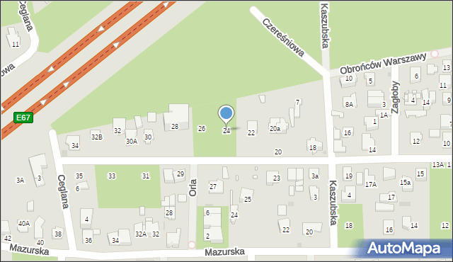 Zielonka, Warmińska, 24, mapa Zielonka