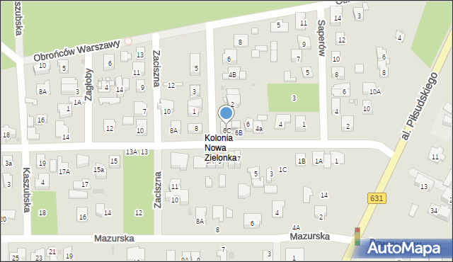 Zielonka, Warmińska, 6C, mapa Zielonka